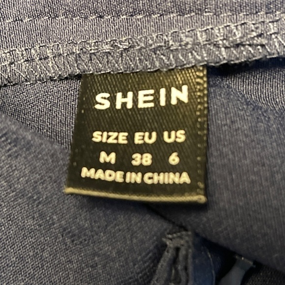 Shein Navy Blue Faux Button Down Fit & Flare Mini Skirt - Picture 7 of 7